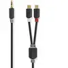 Câble audio stéréo 3,5 mm mâle - 2x rca femelles 0,2 m anthracite nedis