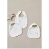 Noukie's - Bavet set - 3 pack - Wafeljersey slabbetjes met savanneprint - ecru