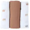 Lot de 3 langes Elephants (70 x 70 cm)
