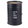 AC-DÉCO Tables d'appoint - Bar bidon 1 porte LOFT & METAL - Noir et bois - Métal et bois - D 33.5 x H 46.5 cm