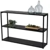 Urban living "MADISON" ETAGERES 3 NIVEAUX EN METAL NOIR 120X30XH80CM