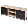 Meuble Tv 2 Portes Soho En Bois Et Métal - Beige Et Noir