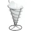 COSY & TRENDY Cornet à frites + support porcelaine - blanc