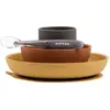 Nattou Set Repas en Silicone Pour Enfants, 4 pcs., Assiette + Bol Anti...