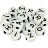Artemio Perles alphabet Rondes - Blanc et noir - 6 mm - 300 pcs environ