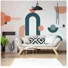 AMBIANCE-STICKER Papier peint intissé pré-encollé fresques géantes - arches art moderne et demi cercles - 80x60cm