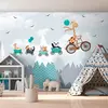 AMBIANCE-STICKER Papier peint panoramique préencollé animaux dans les montagnes scandinaves h 250 x l 360 cm