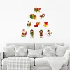 AMBIANCE-STICKER Sticker Noël le Père Noël et ses lutins - Autocollants stickers adhésifs noël - décoration fêtes - 20x45cm