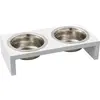 Flamingo Voerbak Kobushi Twin  - Wit - 2 x 650ml