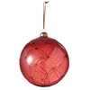 J-Line kerstbal Cirkel Glitter - glas - rood - extra large - 6 stuks