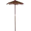 J-LINE Parasol Feuille De Cocotier Marron 150X150X270Cm