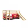 Lit Compact avec Toboggan Pin Massif Nature + Rideau pour lit en 4 par...