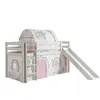 Lit mezzanine avec toboggan et tunnel Birdy - Vipack - PINO - Blanc - ...