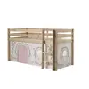 Lit mezzanine enfant Vipack - Charlotte - Pin massif clair - Tente Bir...
