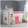 Vipack Pino Lit Sureleve En Pin Massif Avec Sommier Blanc + Rideau De ...