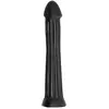 All Black Grote zwarte dildo met diepe groeven