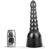 All Black Grote zwarte dildo met geribbelde textuur