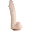 515 line Dildo 34.3 cm met zuignap   beige