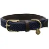 Kentucky Hondenhalsband - XS - Plaited Nylon - Marineblauw - Hondenriem