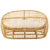 J-LINE Canapé 2 Places Rotin & Coussin "Lise" 137cm Naturel