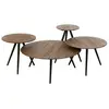 Lot de 4 Tables Basses en Bois "Teck" 70cm Naturel