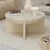 Table basse ronde 90x90x42 cm en manguier beige - RAZI