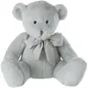 J-Line teddybeer Beer Met Strike - pluche/polyester - grijs - large