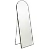 Miroir sur Pied Arrondi Lazaro 150cm Noir