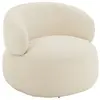 Fauteuil pivotant rond en bouclette Beige 85x82x73 cm