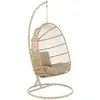Fauteuil suspendu acier et corde Beige 103x103x195 cm