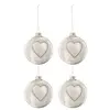 J-Line kerstbal Hart Strass - glas/pluim - wit/zilver - medium - doos ...