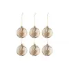 J-Line kerstbal Marmerlook - glas - wit/goud - small - doos van 6