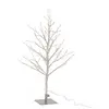 J-Line decoratie Kale boom - metaal - zilver - small - LED lichtjes