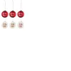 J-Line kerstbal Hohoho! - glas - wit/rood - doos van 6