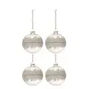 J-Line kerstbal Suiker Midden Diamanten Lijn - glas Klaar - medium - doos van 4