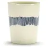 Serax Ottolenghi 33cl Tea Cup White/ swirl-stripes blue - 4 stuks - B8...
