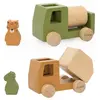 Trixie Lot de 2 voitures de chantier en bois All animals