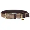 Kentucky - Hondenhalsband - Vegan Leer Hondenriem - Navy/Beige - Maat M/L (58cm)