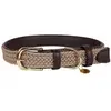 Kentucky Horsewear Gevlochten nylon hondenhalsband - Beige - Maat XS (32-38cm) - Hondenriem