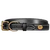 Dy'on Hondenhalsband - S - Leder - Zwart - Hondenriem
