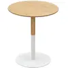 ALTER EGO Table d'appoint ronde 'DILA H45' en bois finition naturelle et métal blanc