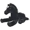 Nicotoy Grand Peluche : Cheval Noir Couche 61cm - Peluche Enfant - Dou...