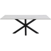 Table à manger - EMOB - Hennie - Plateau en céramique blanc - Pieds cr...