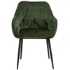AC Design Furniture Bentley Carver Lot de 2 chaises de salle à manger, H : 83 x l : 58 x P : 55 cm, vert forêt/noir, velours/métal