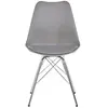 Chaise coquille Irma - EMOB - Lot de 4 - Siège en PU - Plastique gris - Pieds en métal chromé