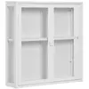 EBUY24 Vitrine murale 80x18x80 cm en verre et métal blanc - KUBIX