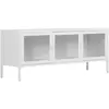 HOUSE NORDIC Meuble TV 3 portes vitrées 130x40x55 cm en métal blanc - KUBIX