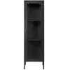 Vitrine 1 porte vitrée acier noir 40 x 35 x 140 cm