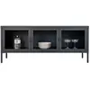 EBUY24 Brisbane Table TV, 3 portes vitrées, noir.