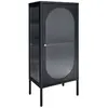 EBUY24 Buffet - MARQUE - 1 porte en verre et métal noir - Dimensions humbles - Style vintage